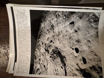 Apollo 8 Lunar Surface Oblique Photo 1968 Astronauts Space Travel Theme