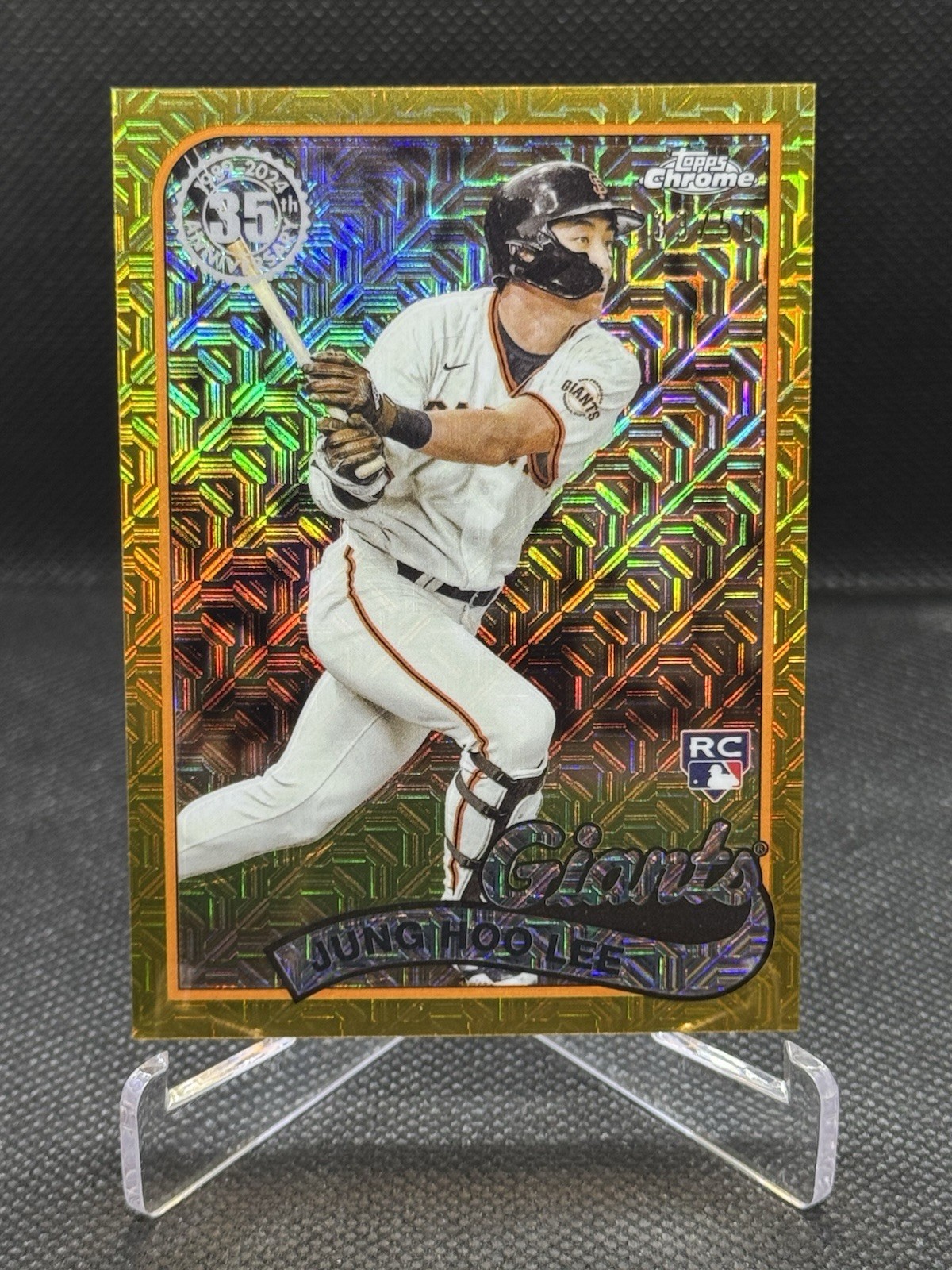 2024 Series 2 1989 Topps Chrome Silver Pack Mojo Gold /50 Jung-Hoo Lee Rookie RC