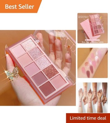 Luxurious 10 Color Powder Eyeshadow Palette - Easy Application & Long Lasting