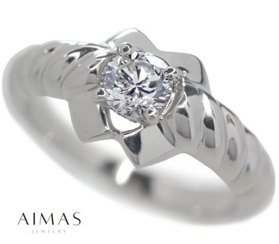 MELLERIO dits MELLER 0.44ct (E VS2) Diamond Ring #36 Size 9.5 PT950 Platinum