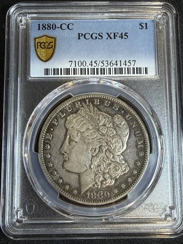 1880 CC Morgan Silver Dollar PCGS XF-45
