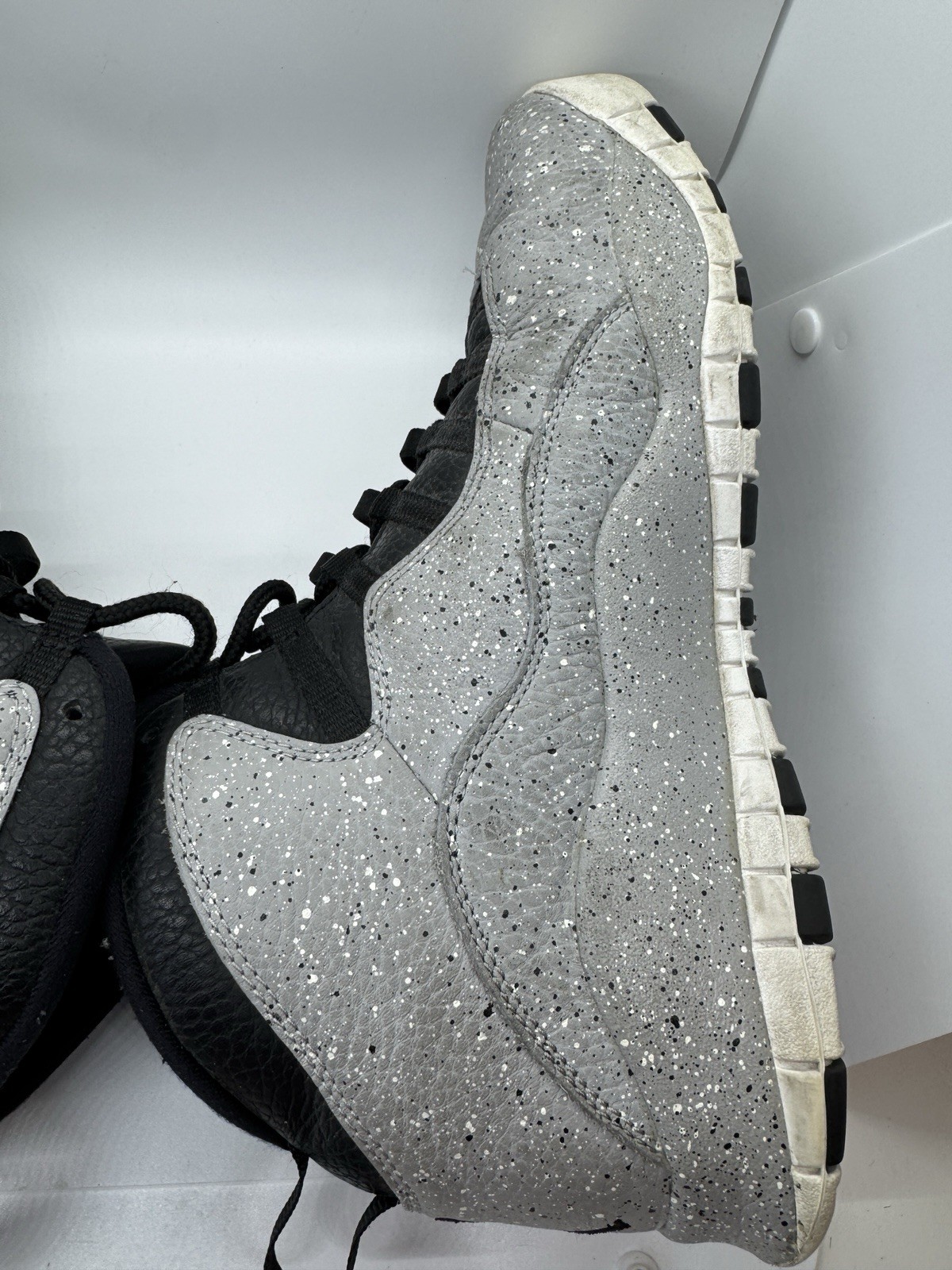 Nike Air Jordan 10 Retro Cement Light Grey Smoke Black Men’s Size 12 Used Clean thumbnail 13