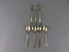 Nevoeda | Homag 90 versilbert 7 tlg. 3 Speisegabeln 4 Kaffeel&ouml;ssel Silberbesteck