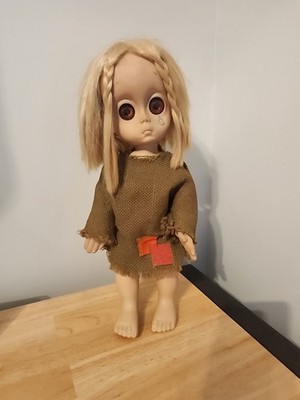 LITTLE MISS NO NAME DOLL w/ Tear, Burlap Dress Hasbro 1965 