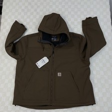 CARHARTT Super Dux Men's 2XL Reg Brown Sherpa Lined Rain Hood Work Jacket New