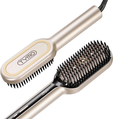 Hair Straightener Brush - Upgraded Ionic plus Straightening Brush with Dense Bri