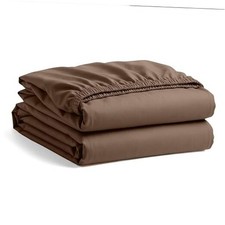 1800 Ultra Soft Bulk Pack of 2 Bottom Fitted Sheets, Premium Hotel Queen Taupe