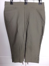 Chico's So Slimming OLIVE Brigitte Button-Hem Capri Pants Size Chicos 0 NWT