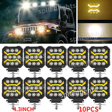 10PCS 4.3"Inch 2000W LED Work Light Bar Flood spot Driving OffRoad Tractor 4WD