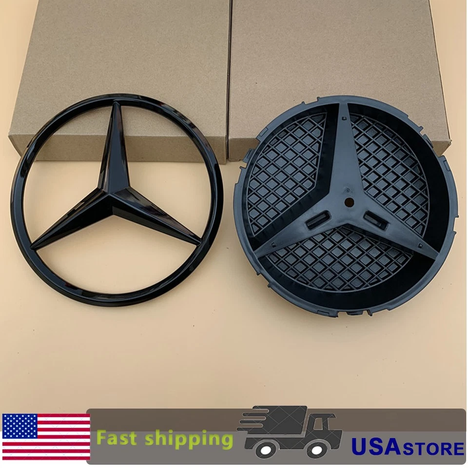 Fits Mercedes Benz 2015-2018 W205 C250 C300 C63 AMG Front Grille Star Emblem US - Imagem 4 de 4