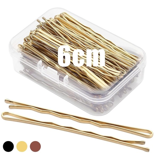 Haarnadeln 100 StüCk Gold Haarklemmen 6Cm Metall Wellenform Damen Aufbewahrung-image