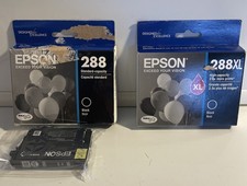 Genuine EPSON 288 Standard + 288XL DURABrite Black Cartridges Exp 2026