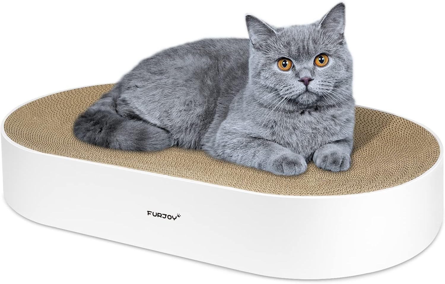 Cat Scratcher, 63X 35 X 10Cm Oval Corrugated Cardboard Scratch Pad, round Cat Sc