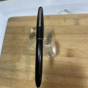 Vintage Sheaffer Touchdown BLACK W/Gold Trim Open Fine Point 14k Nib, Working