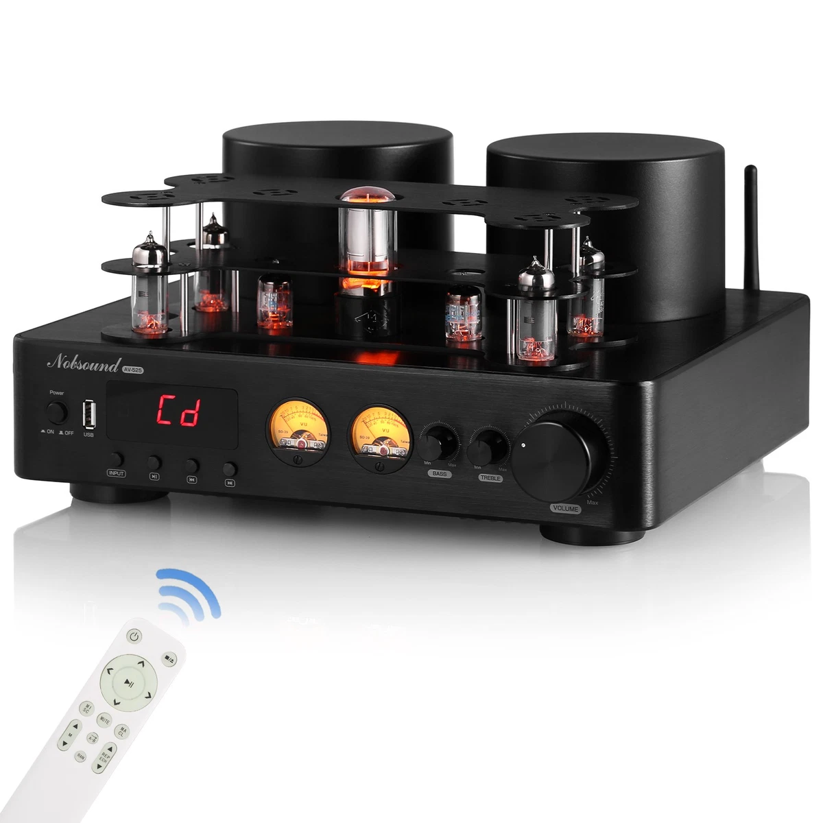 HiFi Valve Tube Amplifier Bluetooth Receiver COAX/OPT Home Audio Amp USB Player