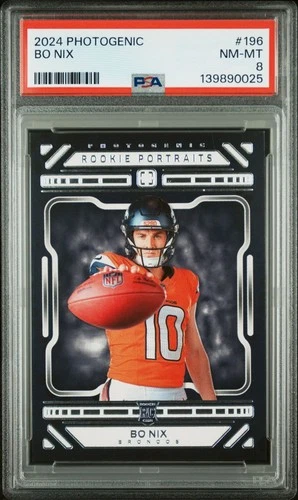 2024 Photogenic Bo Nix #196 PSA 8 NM-MT RC Broncos