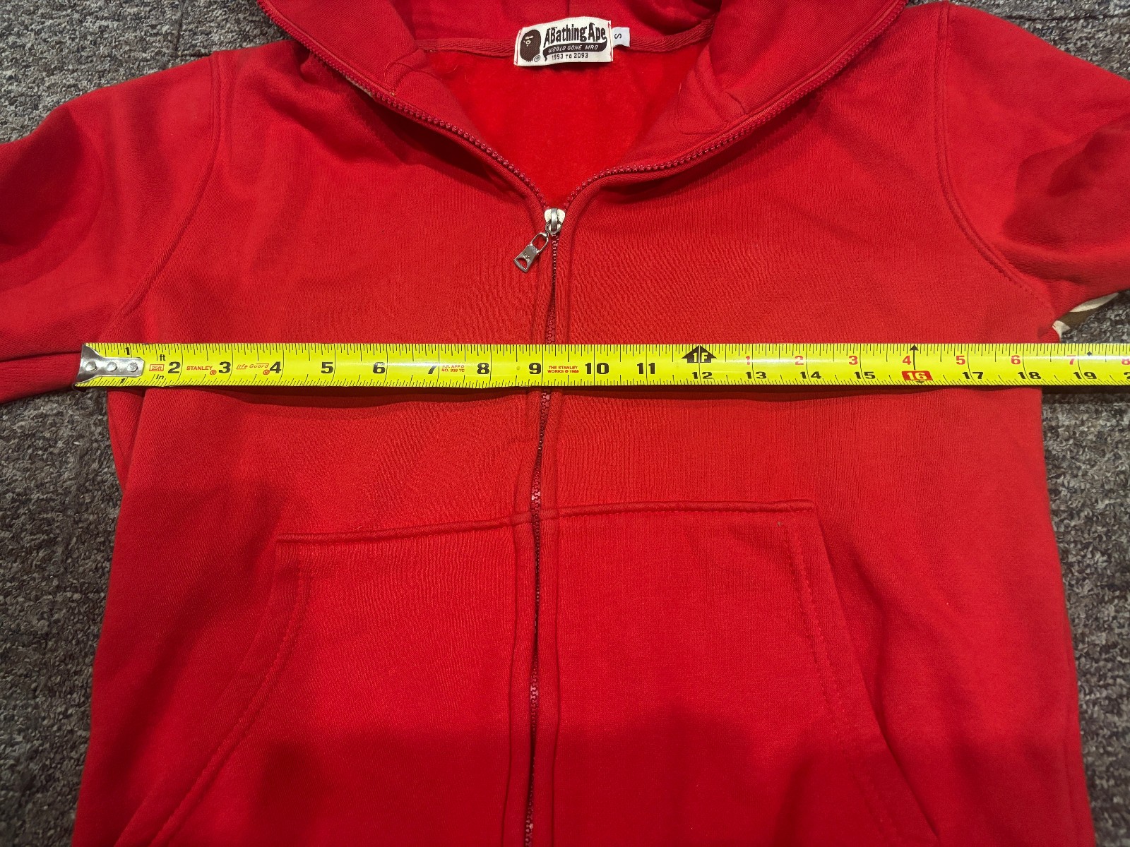 A Bathing Ape Bape Red Camo Shark WGM Tiger Japan Hoodie Full Zip Jacket Small thumbnail 8