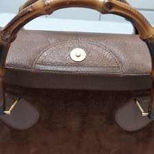 GUCCI Brown Suede Large Tote Bag Authentic with Reupholstered Interior