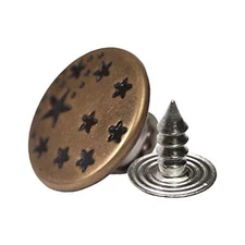 20 Sets 17mm Replacement Jeans Buttons Pants 0.67inch(17mm) metallic_17mm_9star
