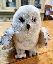 Douglas Wizard Snowy White Owl Plush Stuffed Animal Washable Gray Black Wings 8"