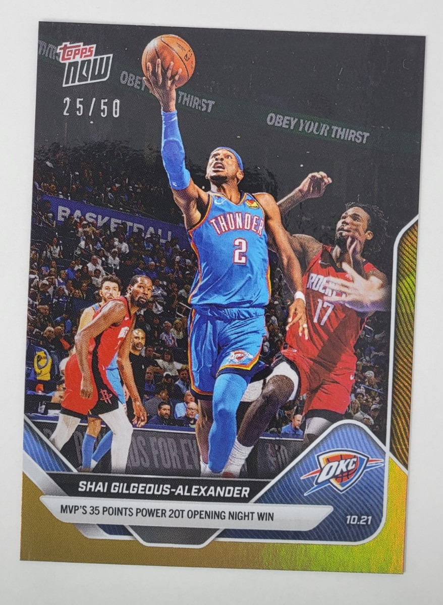 2025 NBA Topps Now #1 Shai Gilgeous-Alexander Oklahoma City Thunder - Gold /50