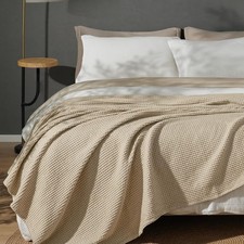 Versatile Lightweight King Blanket - 100 Cotton Waffle Weave for Every Occasion