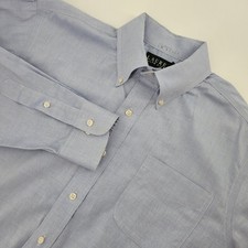 Lauren Ralph Lauren Mens Blue Non Iron Oxford Dress Shirt 16 32/33 Button Down