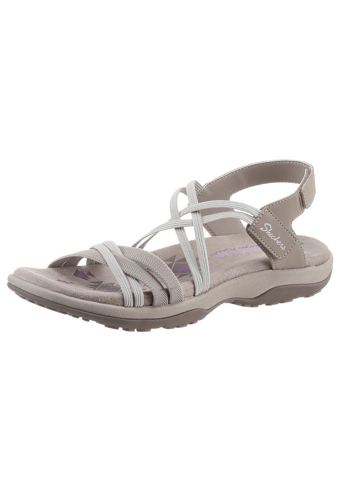Skechers REGGAE SLIM - TAKES TWO Sandalias Stretch Fit Para Damas Color Taupe