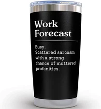 Work Forecast Mug Coworker Sarcasm Funny Gift for Her Him Dad Mom Tumbler 20oz