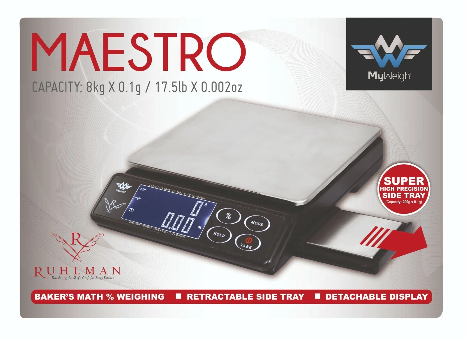 My Weigh Maestro Digital Dual Platform Kitchen Scale with Baker % - 8kg x 1g
Opens in a new window o