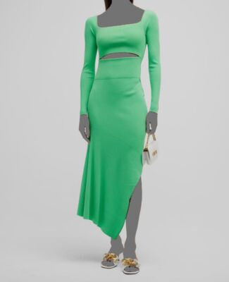 alc clara cut out dress $595 A.L.C. Women's Green Clara Asymmetrical Cutout Dress Size XL