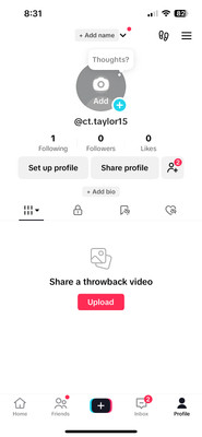 TikTok account brand new hasn t been used 