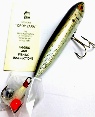 Vintage Heddon 4.25 G Finish Drop Zara Spook Shad RARE Fishing Lure with  Papers