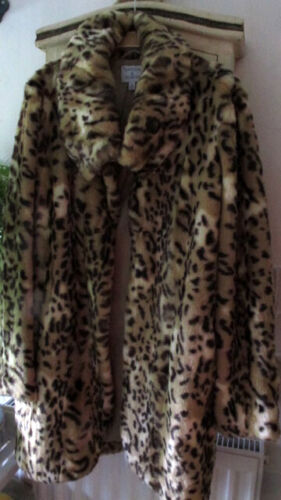 fur COAT faux leopard oversize jacket Antony & Alison luxe +warmth XL UK16 bnwt - Picture 1 of 6