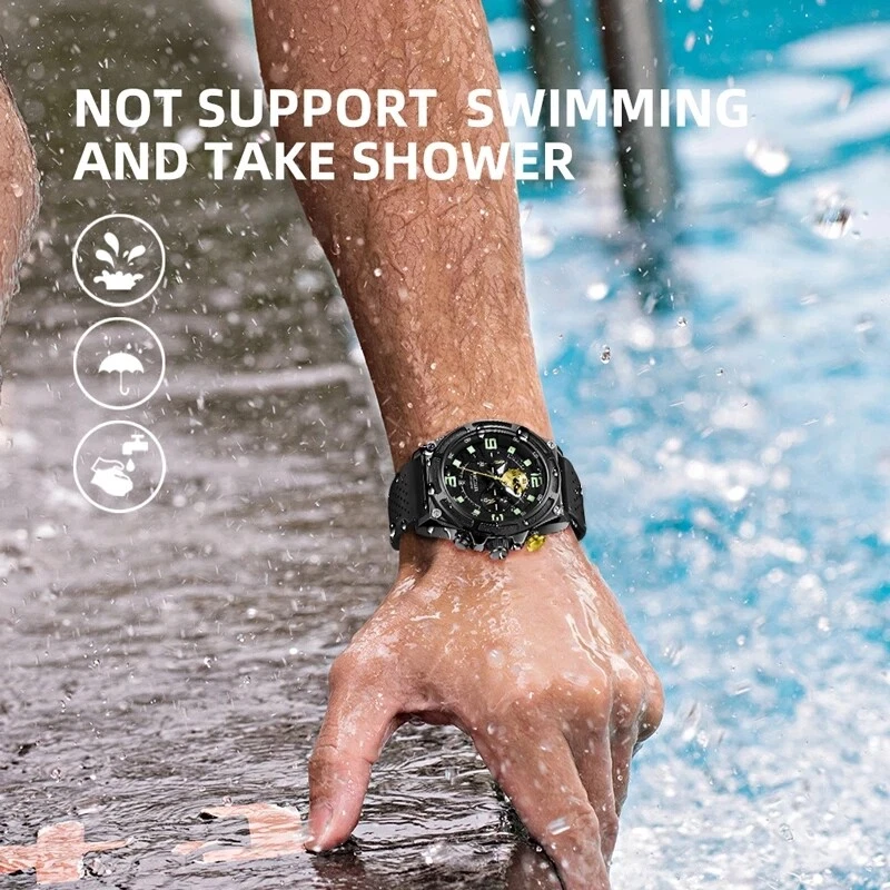 Reloj pulsera MEGIR correa de silicona cronógrafo impermeable deportivo informal para hombre Foto 3 de 4