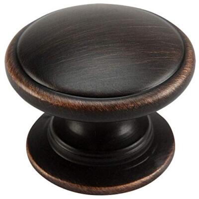10 Pack 4702ORB Oil Rubbed Bronze Round Cabinet Knob 1-1/4'' Diameter Wide