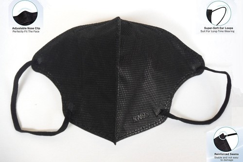Medium Size Adult Disposable 10-200 Pcs Black KN95 Face Mask 5 Layers Respirator - Bild 3 von 9