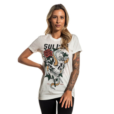 Sullen Clothing Damen T-Shirt - Tangled Tattoo Schädel Rose Schlange Pinsel