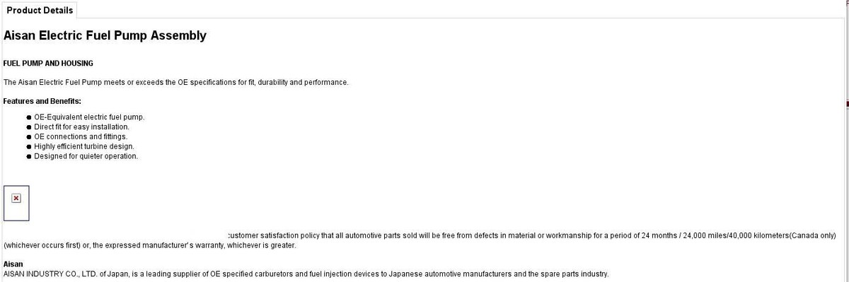 MAZDA RX-8 Fuel Pump Module Assembly N3H1-13-35ZG, AISAN OEM JAPAN