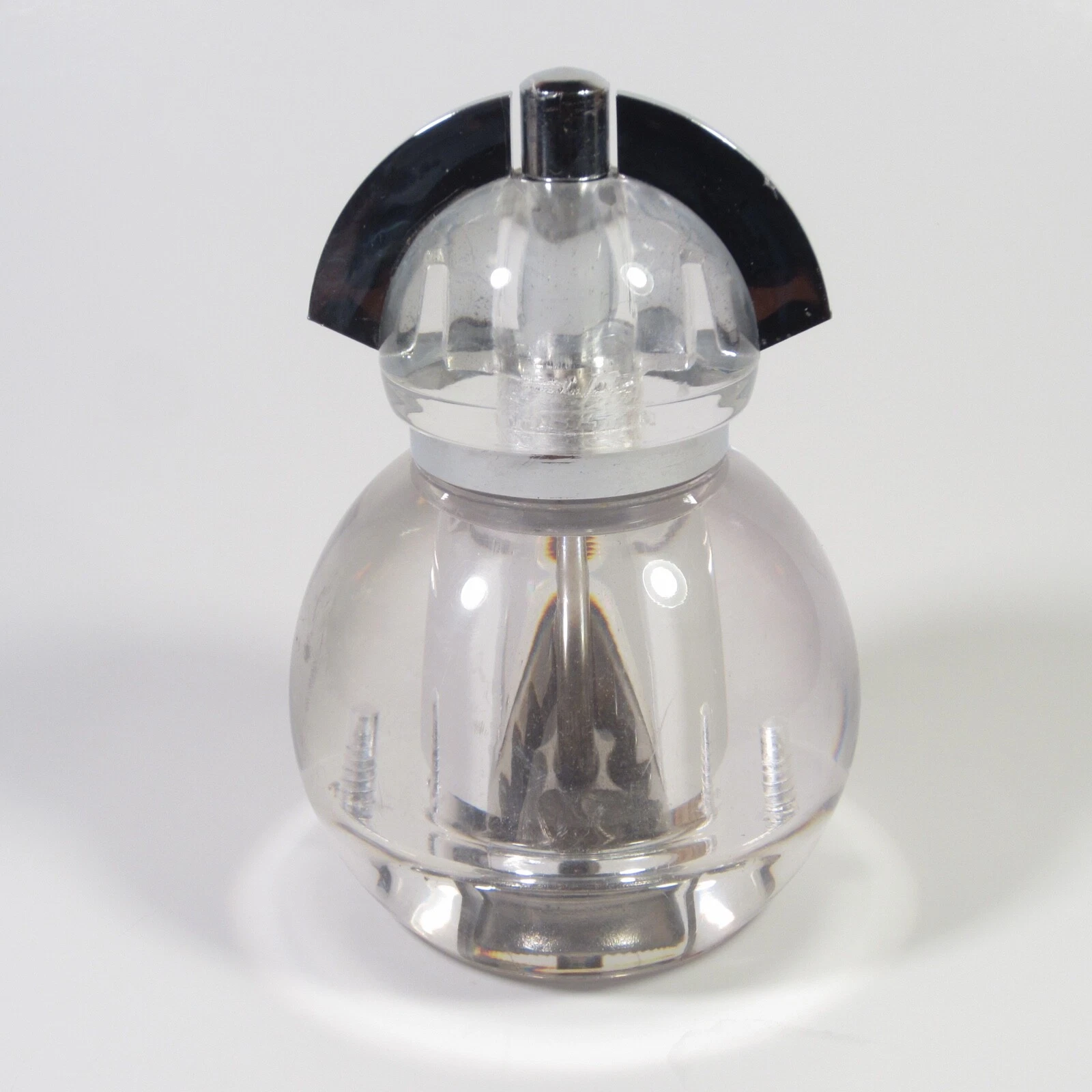 Peugeot Pepper Mill Clear Acrylic Chrome Grinder 4.5" Modern France
