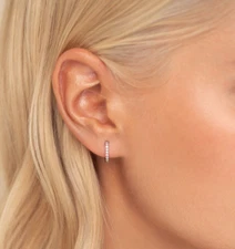 S925 Silver Crystal Hoop Earrings • Gold Hoop Earrings • Zircon Hoop Earrings