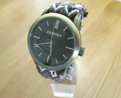 MENS KAHUNA WATCH DARK BROWN DIAL AZTEC FRIENDSHIP BRACELET KGF