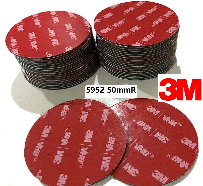 3M VHB Sticky Adhesive Round Pad Mounting Black Double Sided Tape 5952 50mm  E