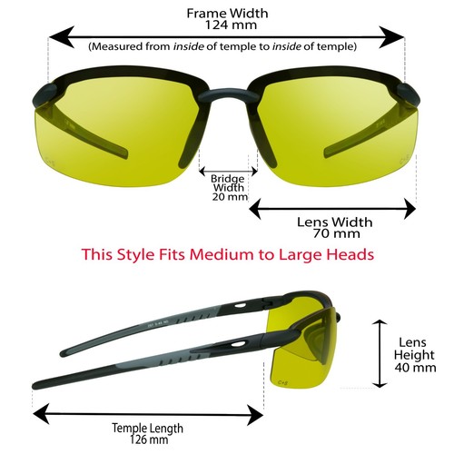 Night Vision Clear Yellow Safety Z87 Glasses Cycling Driving Target Sunglasses - Picture 26 of 32