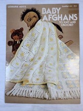 Baby Afghans to Knit  Crochet Booklet Out of Print Vintage by Leisure Arts 64