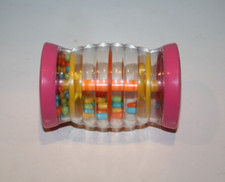 Child's 3.5 inch Rainfall Sound Tube Shaker Pink Baby Rattle Rainbow Beads