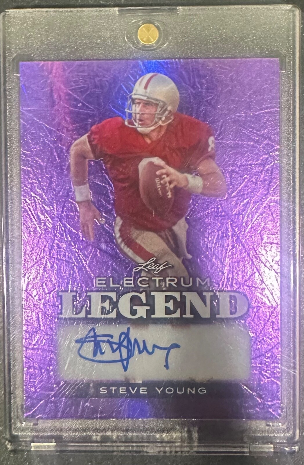2024 Leaf Steve Young Electrum Legend Purple Auto 7/7 Bookend - 49ers