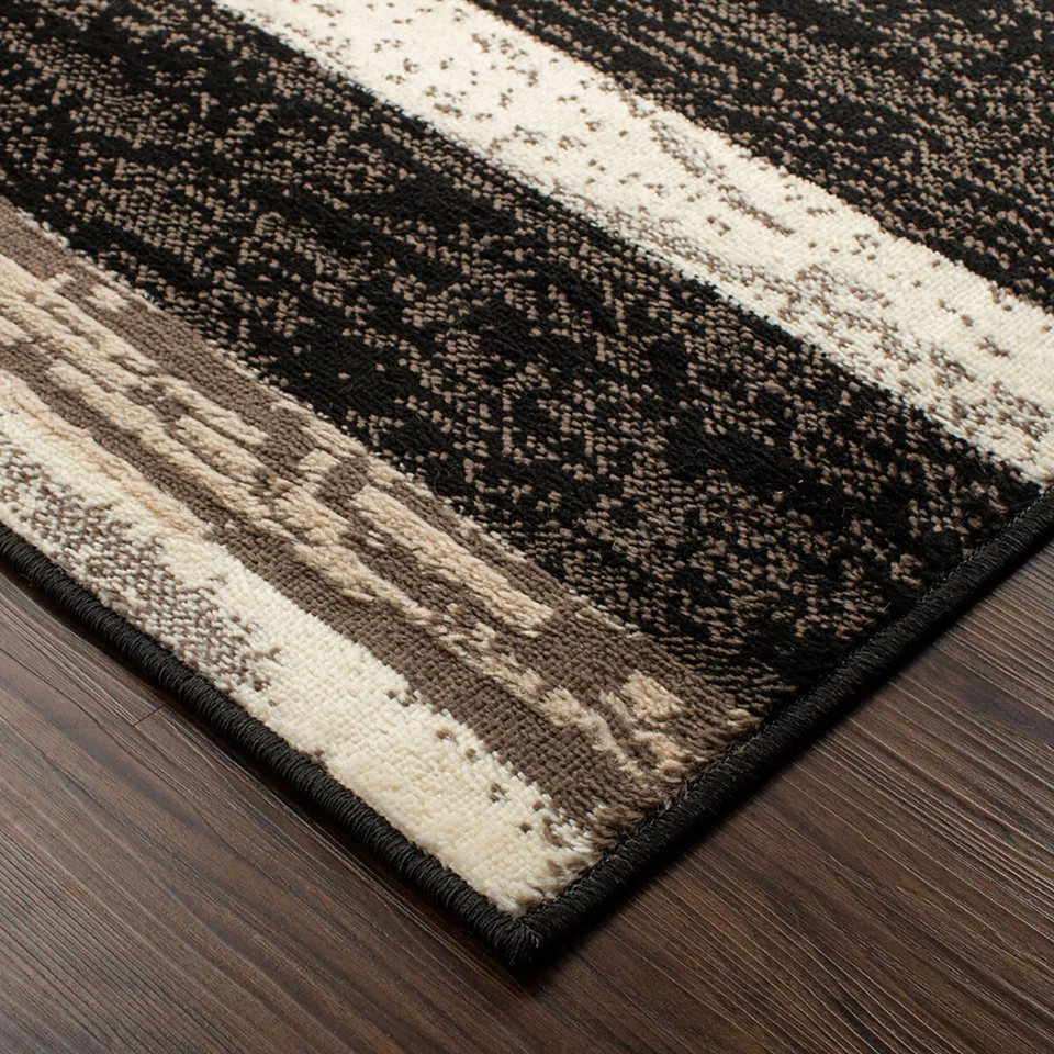 2' X 3' Black Brown And Beige Patchwork Area Rug - Image 3 of 4