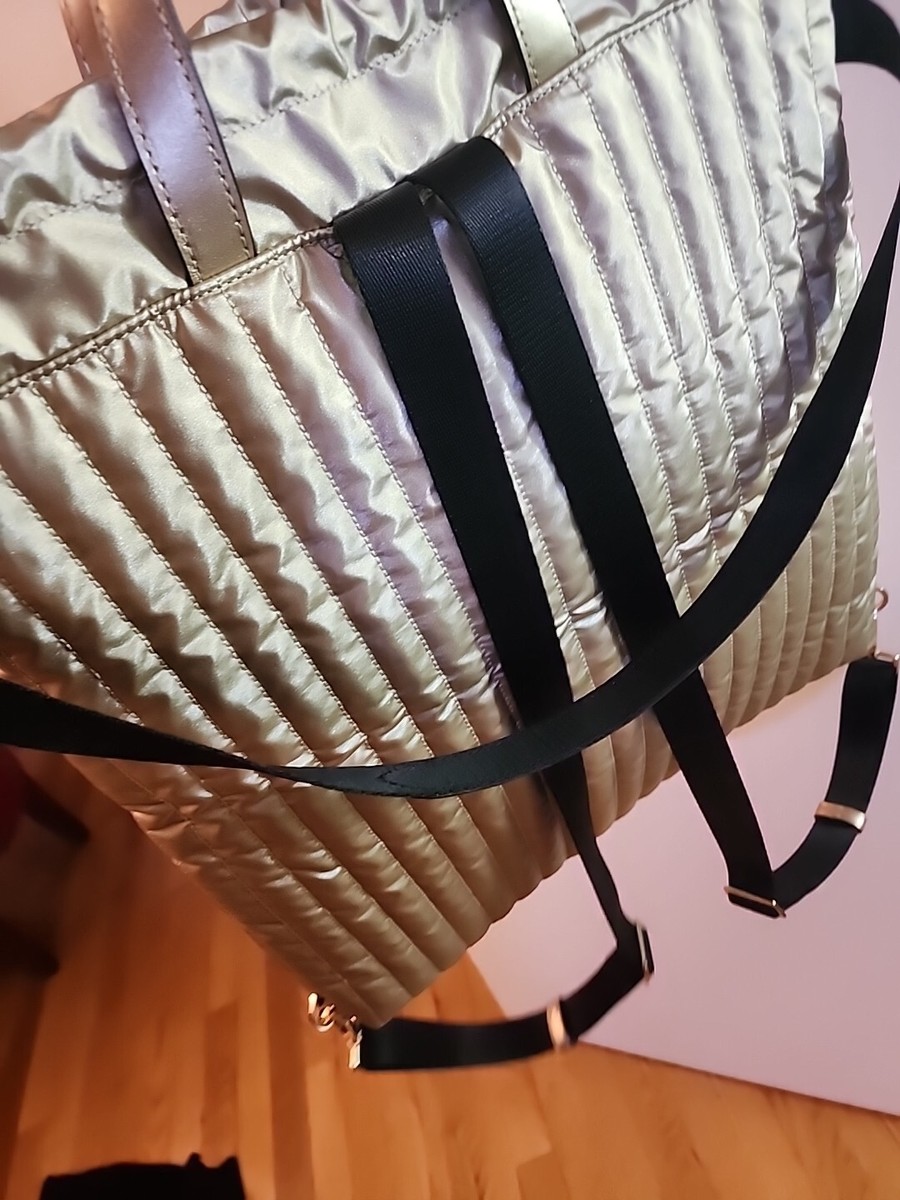 NWT! Michael Kors Winnie quilted nylon Drawstring backpack in metallic black! Michael Kors Drawstring Backpack Bags & Handbags for Women  main image 4