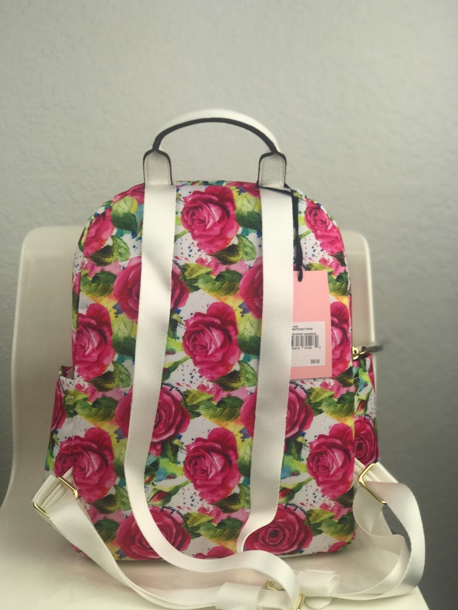 NWT Juicy Couture White Multi Rose Good Sport Backpack  display picture 2